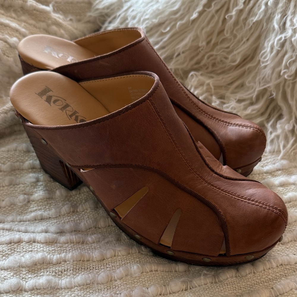Korks by Kork-Ease Brown Leather Clogs